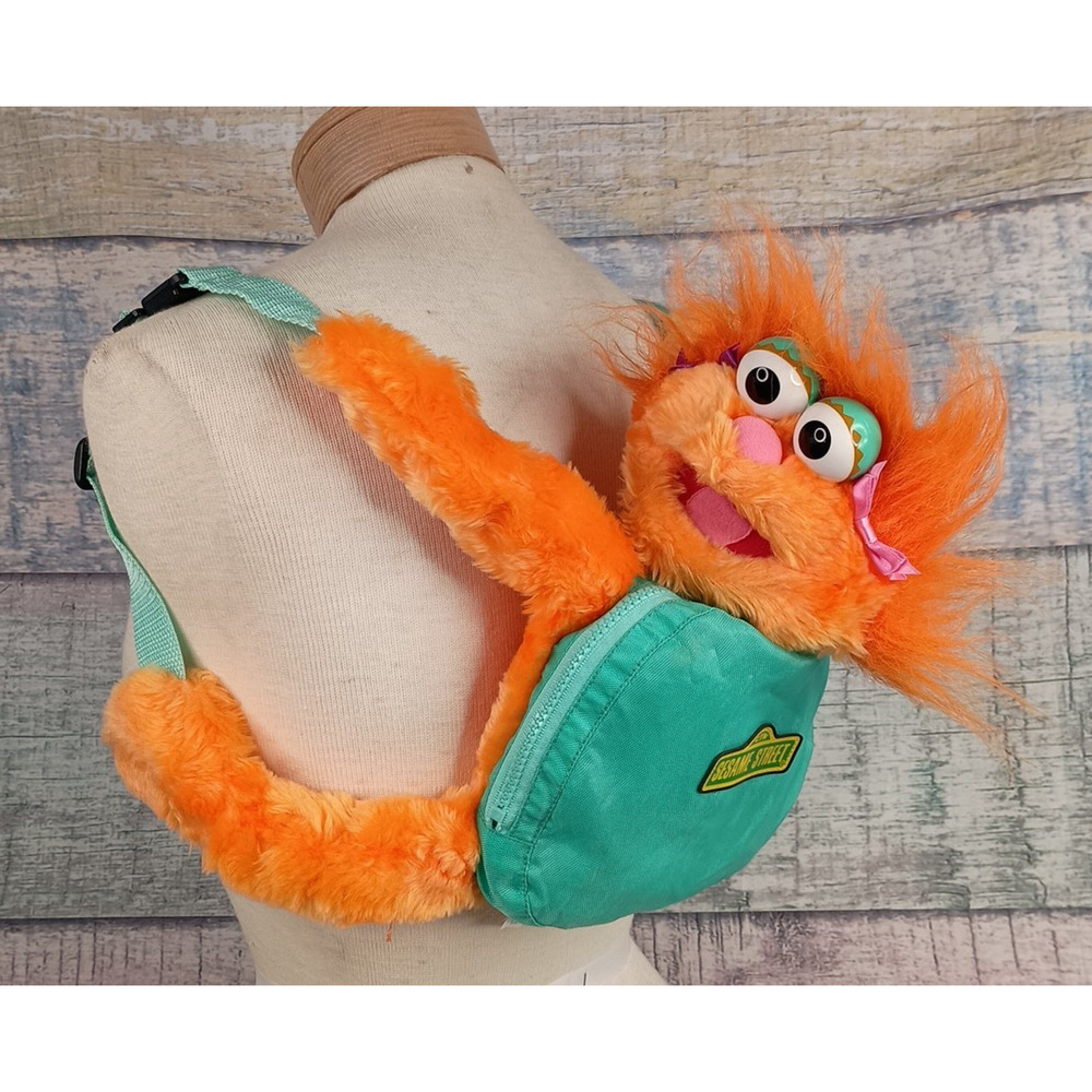 Vintage Applause Sesame Street Zoe Plush Backpack Muppets Jim Henson 1995